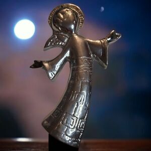 Vintage Polished Pewter Angel